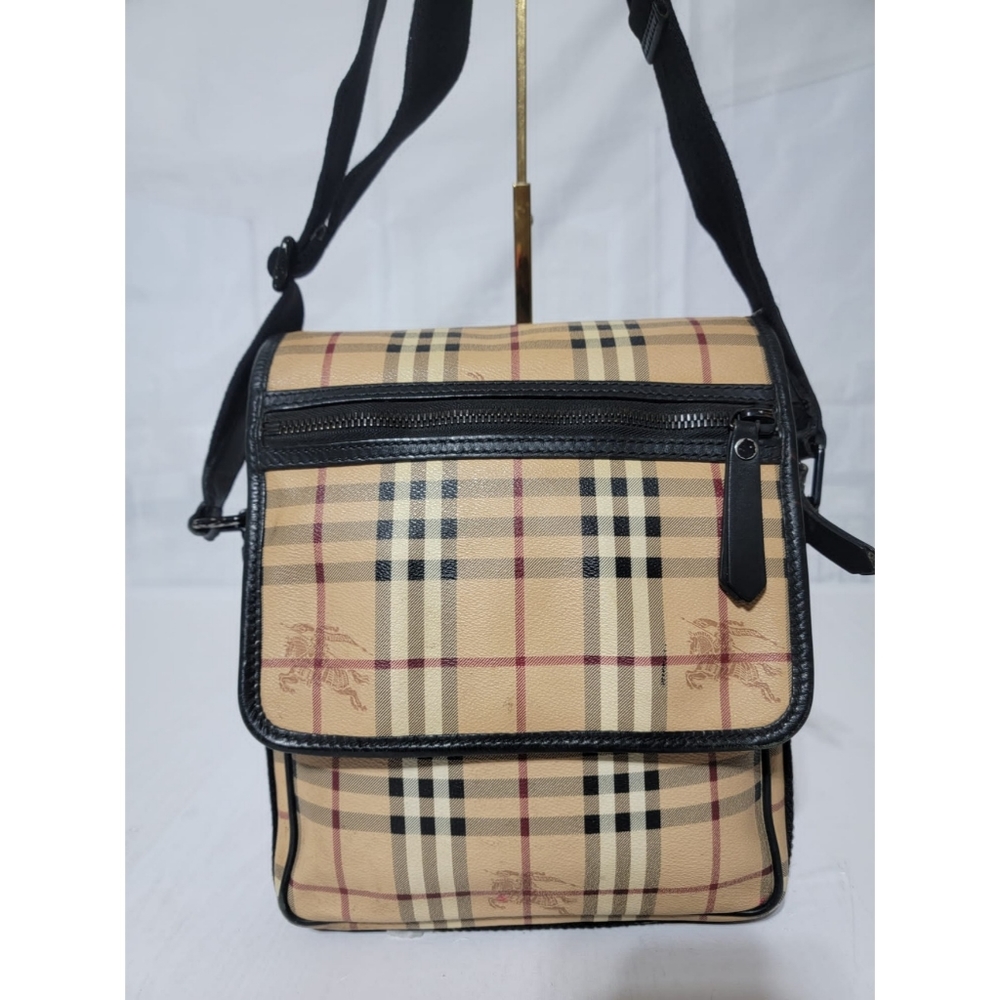 Authentic Burberry Beige/Black Messenger Crossbody Shoulder Bag - Picture 9 of 16